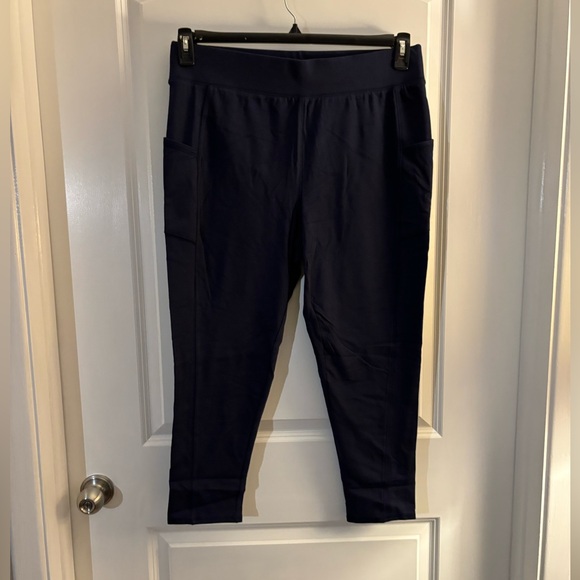 Women's Denim & Co Active Duo Stretch Crop Leggings Sz Large - Picture 2 of 8